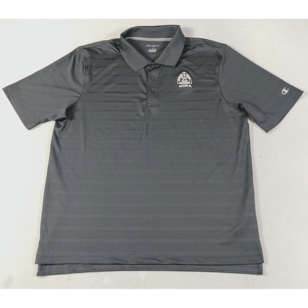 Colorado School Of Mines Orediggers Polo Shirt Mens Large Black Champion Casual